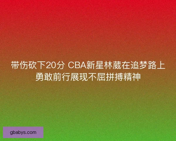 带伤砍下20分 CBA新星林葳在追梦路上勇敢前行展现不屈拼搏精神